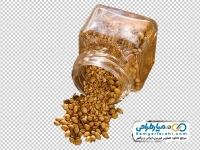تصویر با کیفیت دانه های گیاهی داخل شیشه