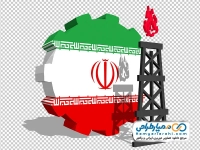 تصویر وکتوری چرخ دنده به رنگ پرچم ایران و دکل نفتی