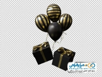 تصویر png جعبه کادو با بادکنک تم مشکی