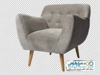 تصویر با کیفیت صندلی راحتی با روکش خاکستری
