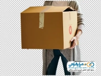 تصویر png مجعبه مقوایی در دست
