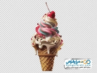 تصویر وکتوری بستنی قیفی در حال آب شدن