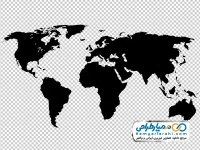 تصویر سیاه نقشه جهان