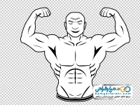 تصویر سیاه و سفید مرد عضلانی