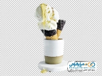 تصویر با کیفیت بستنی قیفی وانیلی