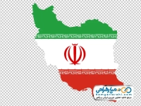 دانلود تصویر png نقشه ایران به رنگ پرچم