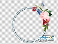 تصویر وکتوری حلقه گل با گل های آبرنگی
