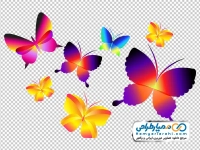 تصویر png پاشش پروانه های رنگی وکتوری