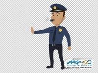 تصویر کارتونی افسر پلیس با سوت