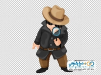 عکس کارتونی کارآگاه با ذره بین