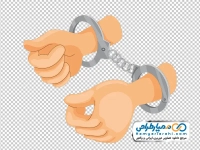 تصویر وکتوری دست با دستبند پلیس