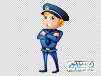 تصویر کارتونی افسر پلیس با فرمت png