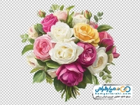 تصویر png دسته گل رز های رنگارنگ