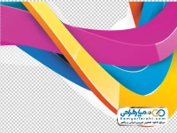 تصویر دوربری خطوط رنگی موج دار
