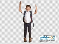 تصویر png دانش آموز پسر با کوله پشتی