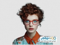 تصویر png دختر جوان با موهای فر کوتاه