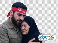 تصویر با کیفیت رزمنده در آغوش مادر
