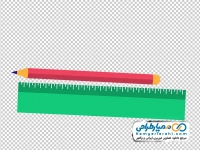 تصویر png مداد و خط کش