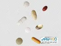 تصویر دوربری دانه های قرص و کپسول