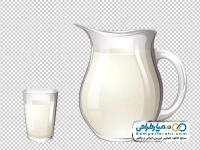 تصویر png وکتور پارچ و لیوان شیر