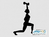 تصویر وکتوری زن ورزشکار در حال دمبل زدن