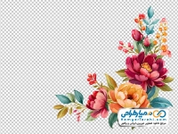 تصویر با کیفیت گوشه گل آبرنگی