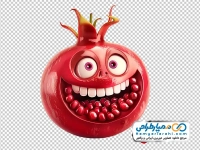 تصویر png انار با چشم و دهان