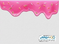 عکس png کرم توت فرنگی در حال چکیدن با دانه های دراژه
