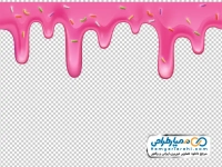 عکس وکتوری کرم توت فرنگی در حال چکیدن با دانه های دراژه