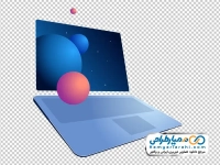 تصویر وکتوری لپ تاپ با گوی تزئینی