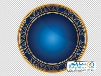تصویر با کیفیت قاب متن دایره ای با حاشیه گلدار طلایی