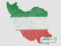 تصویر وکتوری نقشه ایران به رنگ پرچم