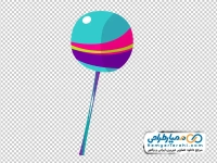 تصویر png آبنبات چوبی گرد رنگارنگ