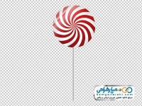 تصویر وکتوری آبنبات چوبی راه راه سفید و قرمز
