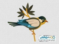 تصویر png پرنده نشسته روی شاخه