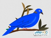 عکس وکتوری کبوتر آبی نشسته روی شاخه درخت