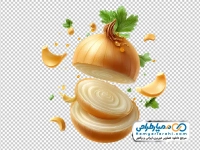 تصویر وکتوری پیاز برش خورده