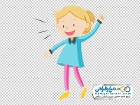 عکس کارتونی دختر بچه در حال اجازه گرفتن