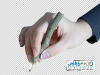 تصویر با کیفیت مداد چوبی در دست