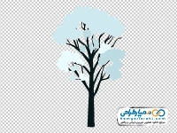 تصویر وکتوری درخت زمستانی