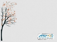 عکس وکتوری درخت پاییزی کم برگ