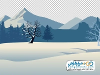 تصویر وکتوری طبیعت کوهستان برفی