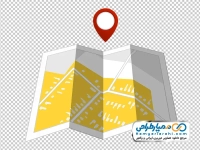 تصویر وکتوری نقشه با تصویر نماد مکان