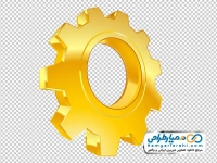 تصویر وکتوری چرخ دنده طلایی