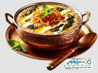 عکس با کیفیت حلیم در ظرف مسی