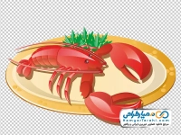 تصویر وکتوری لابستر در بشقاب