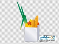 عکس وکتوری مواد غذایی در کیسه خرید کاغذی