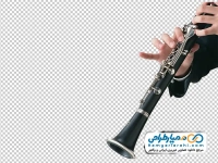 عکس با کیفیت مرد در حال نواختن کلارینت