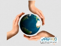 عکس با کیفیت کره زمین میان دست ها
