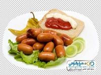 تصویر png سوسیس کوکتل پخته شده با دورچین